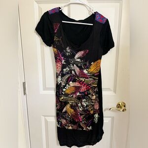 Knee length Colorful Dress with unique Koi Pattern